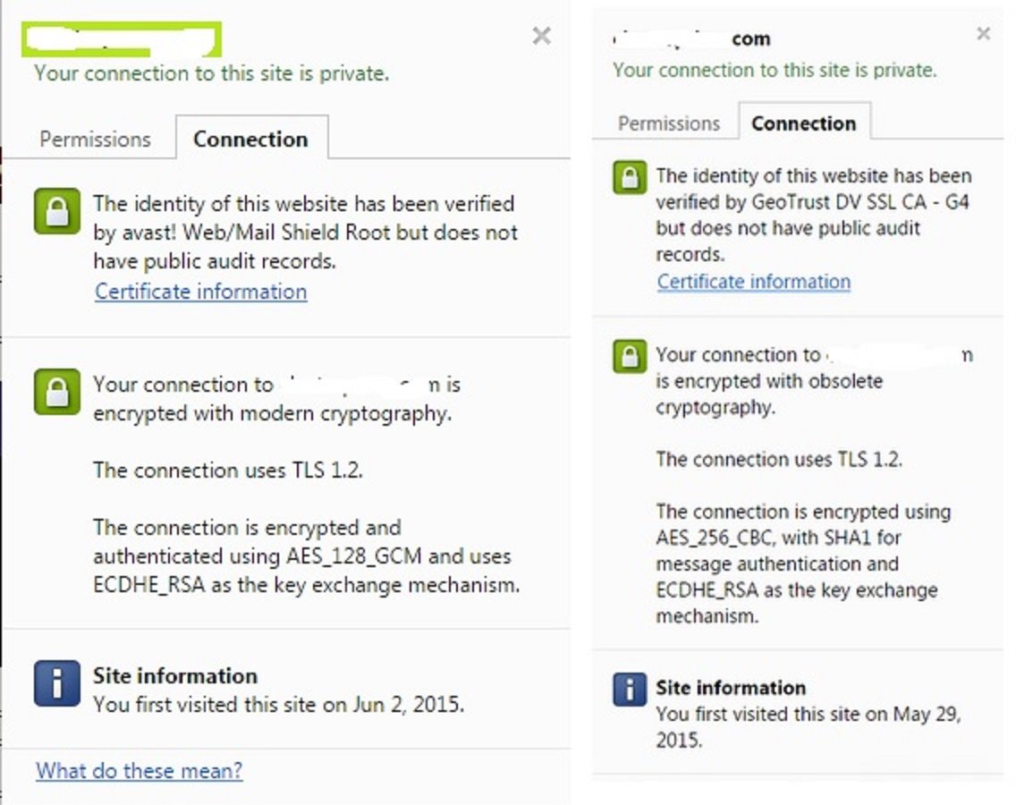 скриншот предупреждений ssl