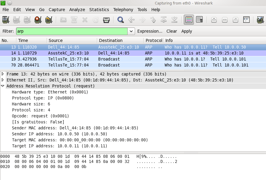 Скриншот Wireshark