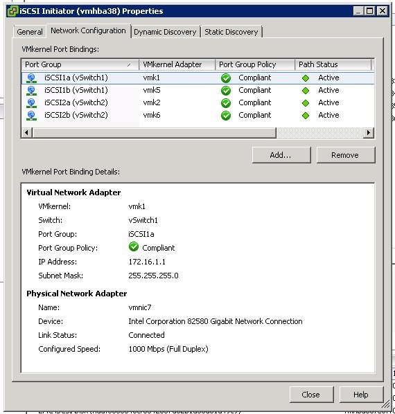 привязка порта iSCSI