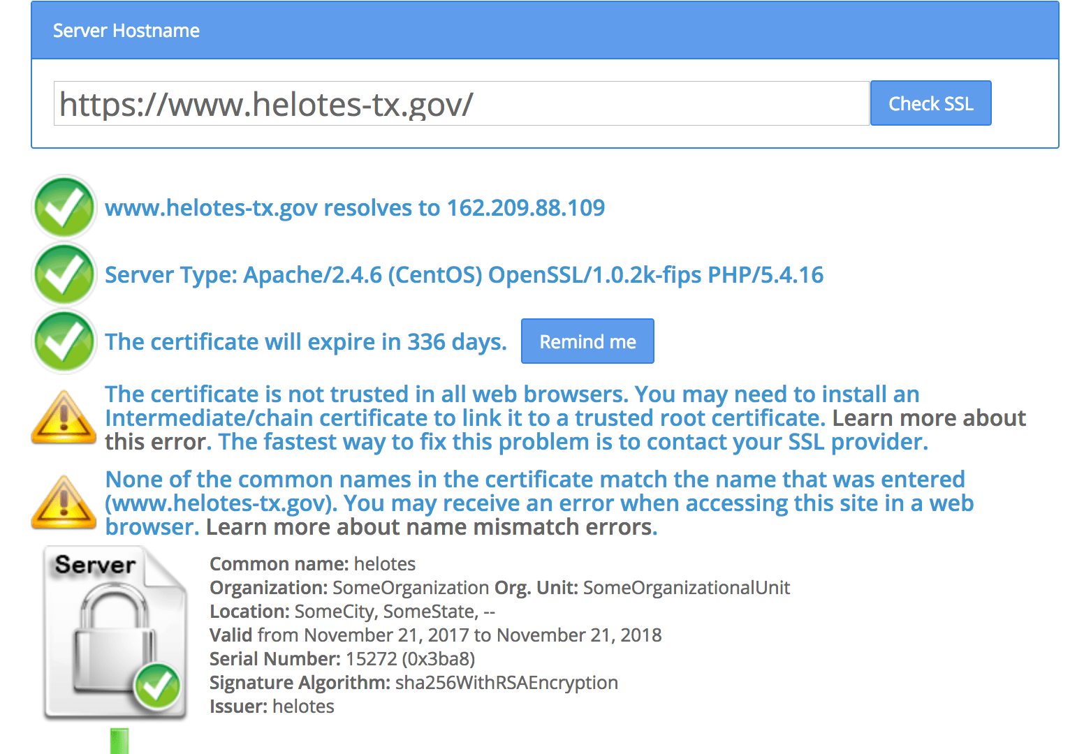 Cert Checker.