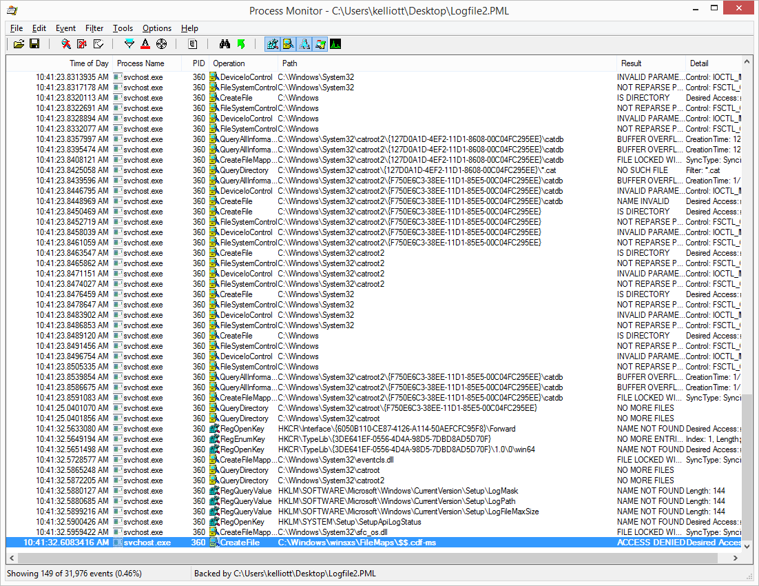 Доступ к ProcMon закрыт на C: \ Windows \ winsxs \ FileMaps \ $$.  CDF-мс