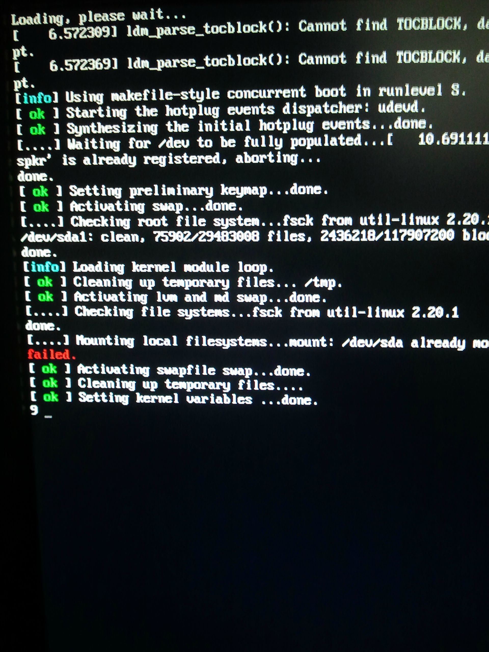 Load kernel failed. Load kernel failed