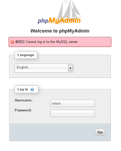 Ошибка phpMyAdmin