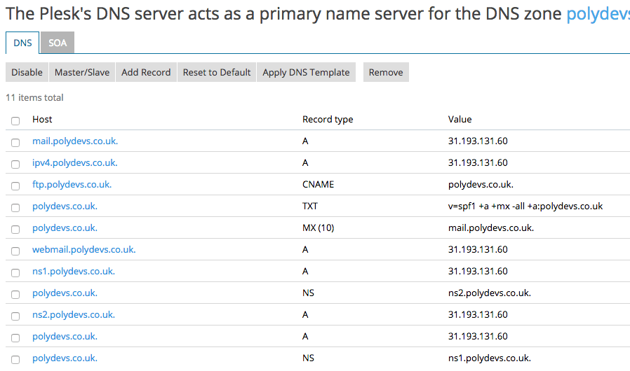 Настройки DNS