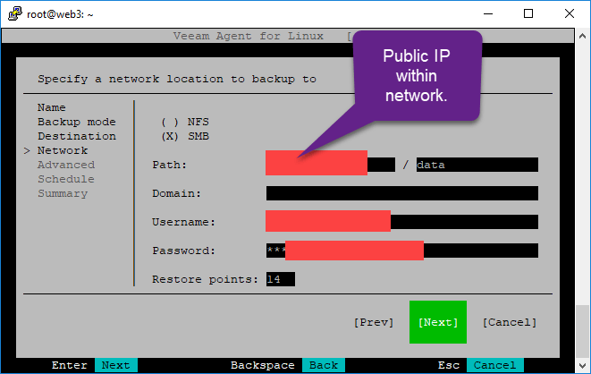 Изображение конфигурации SMB