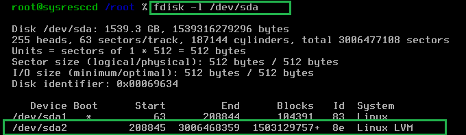 fdisk -l