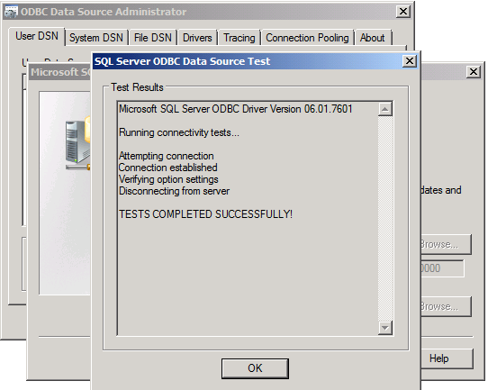 ODBC Успешный тест