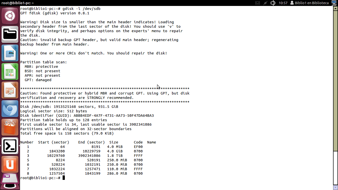 gdisk -l / dev / sdb